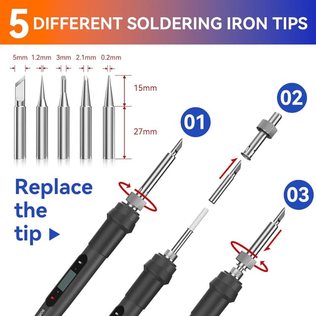Thumbnail 4 de 80W 15‑in‑1 Soldering Iron Kit 180–520°C