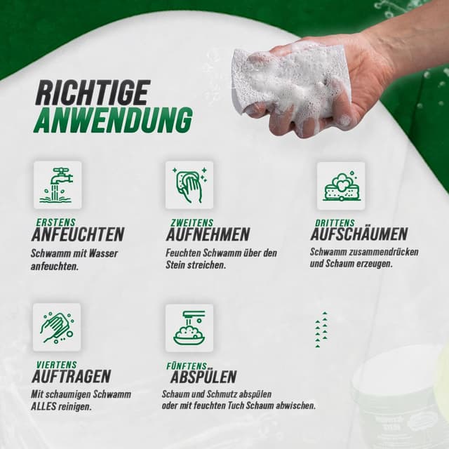 Detalle de Universal-Zielinsky Universal-Stein (grüner Stein) als Putzstein in der Haushaltsdose – 900 g