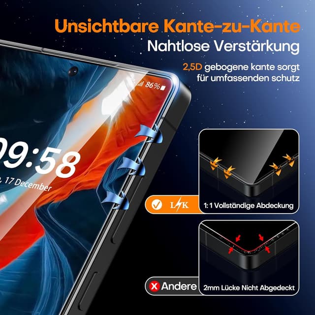 Detalle 2 de LϟK Samsung Galaxy S25 Ultra Panzerglas 2er-Set