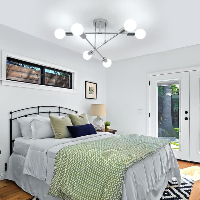 Thumbnail 6 de Comely Lamparas Sputnik Vintage, Cromo, 6 Luces, Ángulo Ajustable 😊