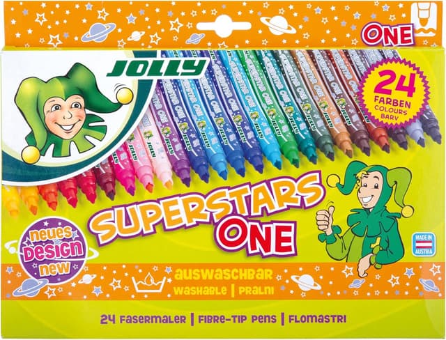 Detalle 2 de JOLLY Superstar ONE Fasermaler 24er-Pack (4445-0030) – auswaschbare Filzstifte für Kinder