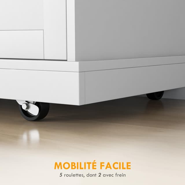 Detalle 1 de HOMCOM desserte îlot de cuisine 129 x 51