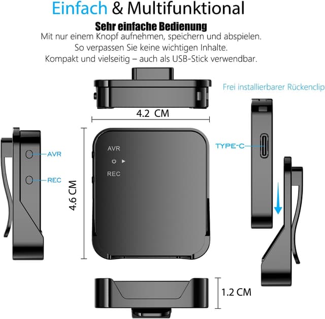 Thumbnail 2 de 128GB Digital Voice Recorder 1600hrs 🎤