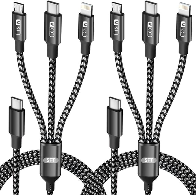 Detalle de 3 in 1 100W USB-C Multi Charging Cable, 5ft ๐