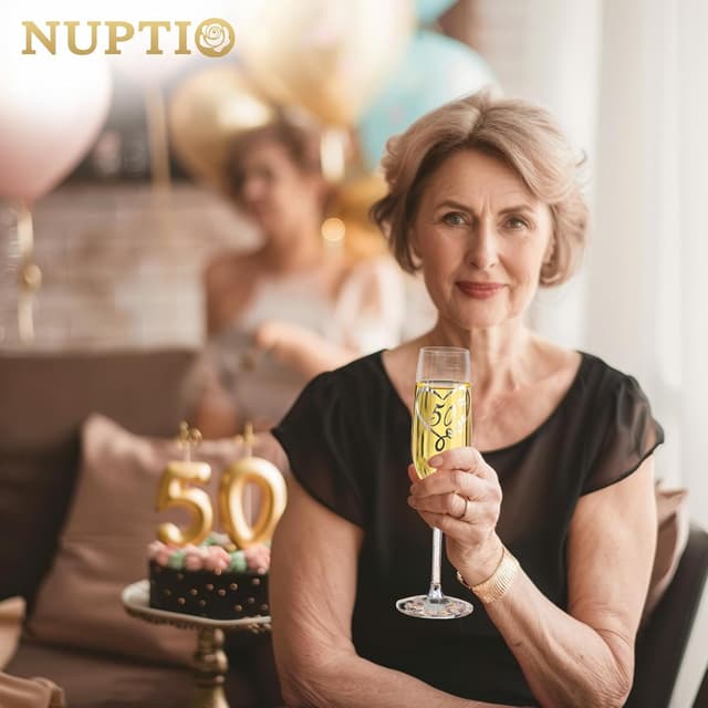 Thumbnail 2 de NUPTIO 50th birthday champagne flute gift 200ml