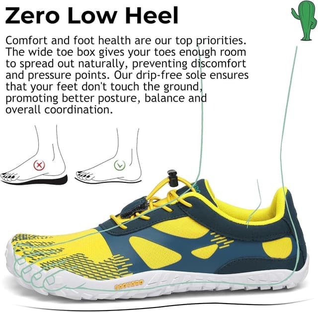 Detalle de Saguaro scarpe da piedi nudi minimaliste con punta larga e suola a caduta zero