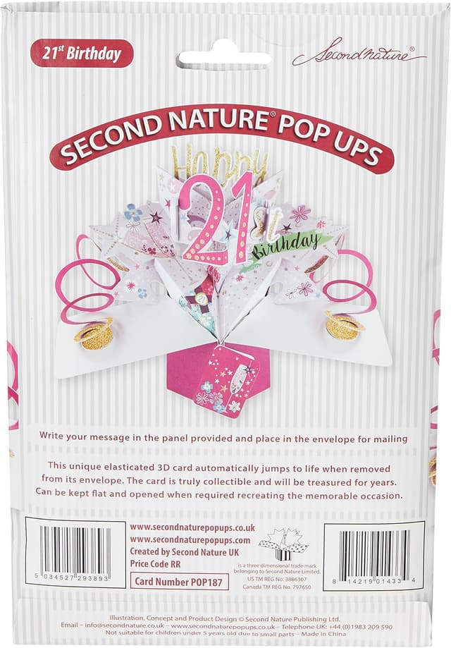 Thumbnail 5 de Second Nature Tarjeta 3D de Feliz 21º Cumpleaños 🎉