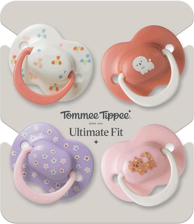 Detalle de Tommee Tippee Ultimate Fit Soother (6–18 Months) Orthodontic Dummy, Symmetrical Teat – 4 Pack, BPA-Free Silicone