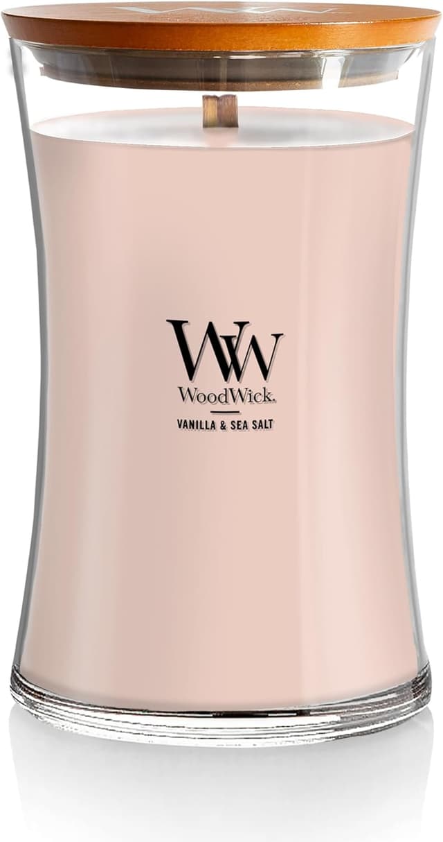 Detalle de WoodWick Large Hourglass Candle Vanilla Sea Salt