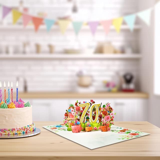 Detalle 2 de GREETING ART 70 Geburtstagskarte mit Pop-up