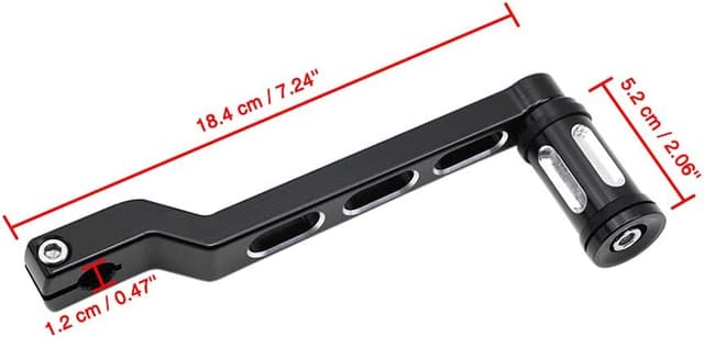 Detalle de DreamSeek Heel Toe Gear Shift Lever + Shift Peg (Black) for Harley FL Softail/Touring & Tri Glide Trikes