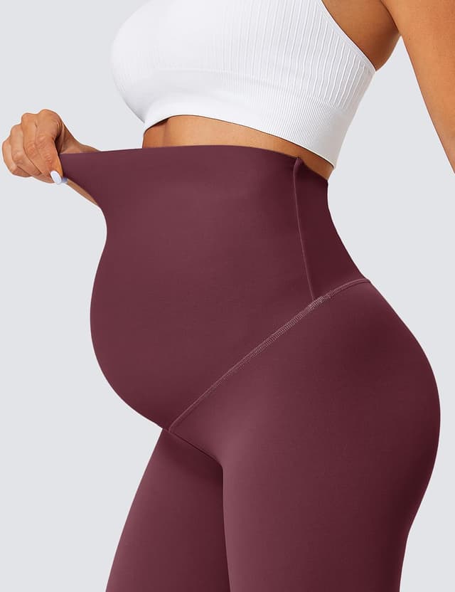 Detalle de BAYDI Nudi Umstandsleggings für Damen mit Taschen – blickdicht, High Waist, 7/8 Länge