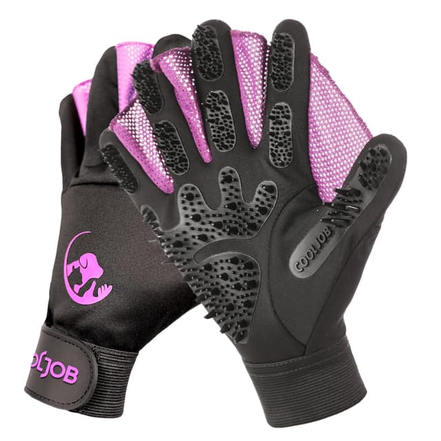 Thumbnail 6 de COOLJOB Fellpflege-Handschuhe mit Badebürste und Entfilzungsaufsatz (Größe M-L) für Katze, Hund, Pferd & mehr