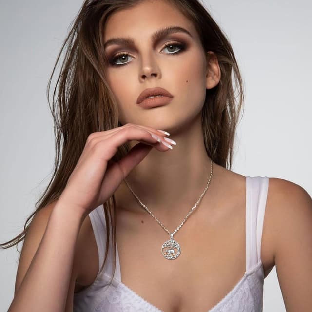 Detalle 1 de INFUSEU Familie Kette 925 Elefanten-Anhänger