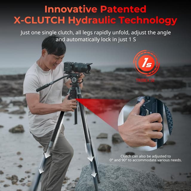 Detalle 2 de SmallRig x Potato Jet TRIBEX SE Hydraulic Camera Tripod (5305) with Fluid Head – 6kg load