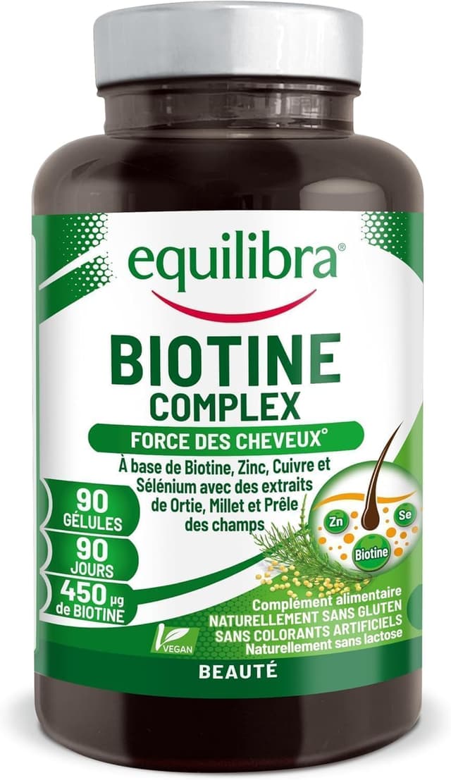 Imagen de Equilibra Biotin Complex 450 μg 90 gélules en OfertitasTOP