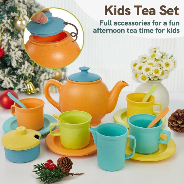 Thumbnail 2 de AOLEVA Kids Plastic Tea Set for 3–5 Years 🍽
