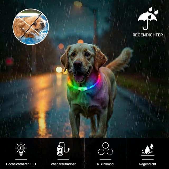 Thumbnail 4 de Leuchthalsband Hund Mehrfarbig 70cm