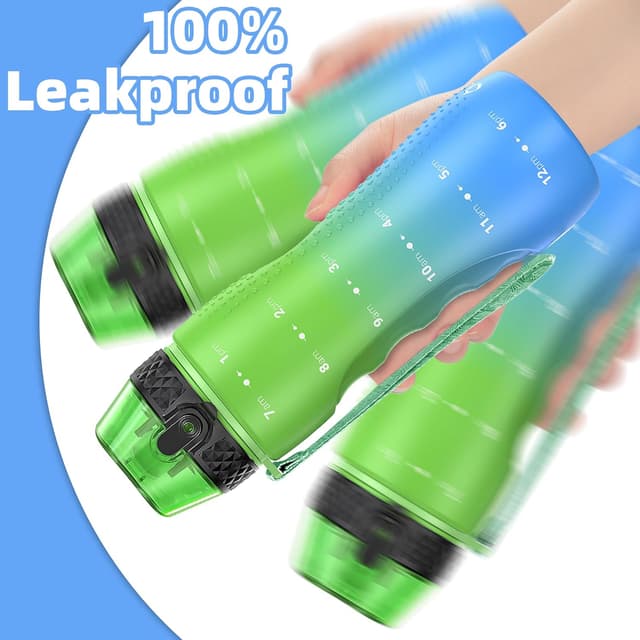 Detalle 2 de OLDLEY 750ml (25oz) straw water bottle with one-click opening, BPA-free Tritan and leakproof lid