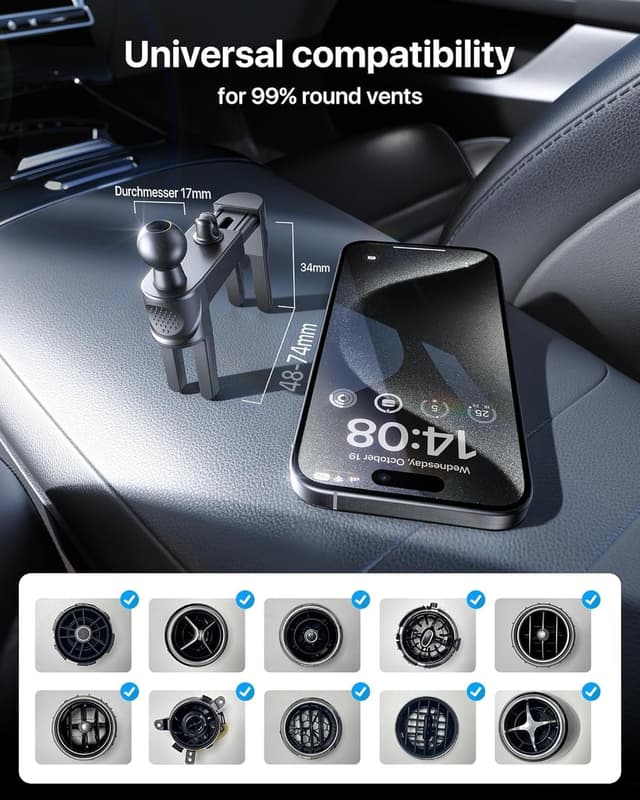 Thumbnail 4 de andobil Handyhalterung Auto Runde Lüftung 48–74 mm