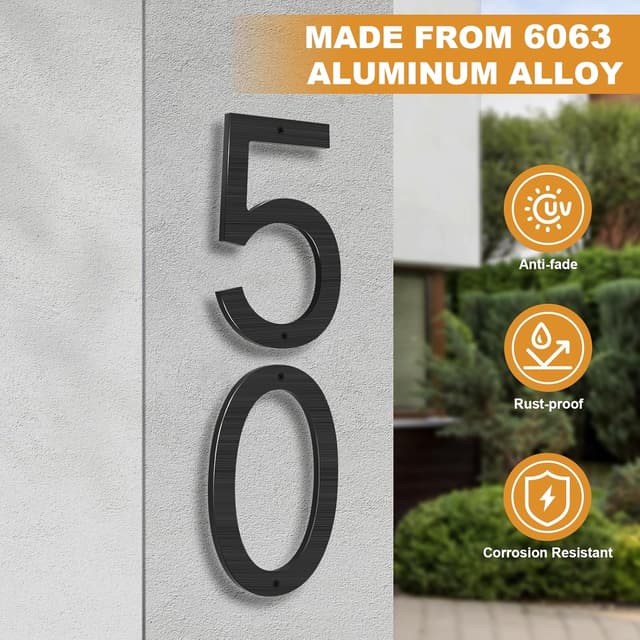 Detalle 2 de Numero civico nero 20 cm Yafimea