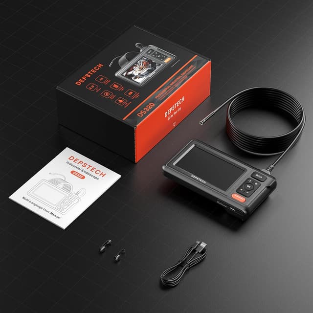 Thumbnail 6 de DEPSTECH DS320 Dual Lens Endoscope Inspection Camera with 4.3” IPS Screen (IP67, 5m cable)
