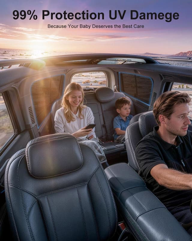 Detalle de PEMOTech car window shades 2 pack 39.8in