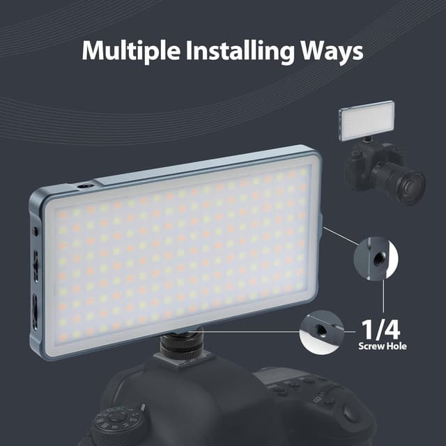 Detalle de ENEGON LED Video Light Panel (2500K–9900K, CRI96+, 4000mAh) for portable photography and live streaming