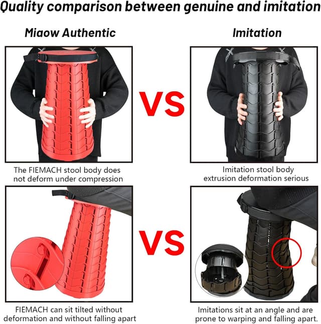 Thumbnail 4 de Hesanzol Tragbarer Teleskophocker (Klapphocker, einziehbar) bis 180 kg – für Camping, Garten & Angeln