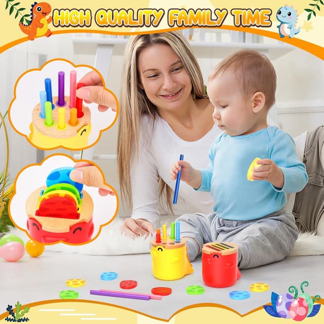 Detalle de Montessori colour sorting cups 8 pieces