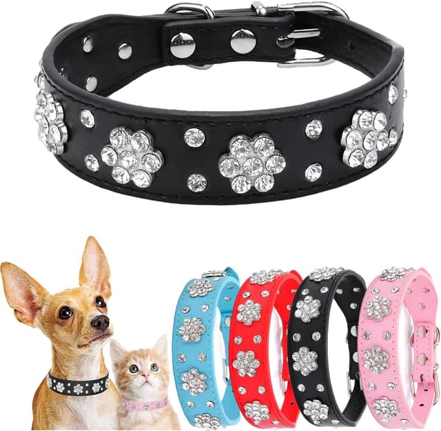Thumbnail 6 de Diamond Bling dog collar, XS Pink