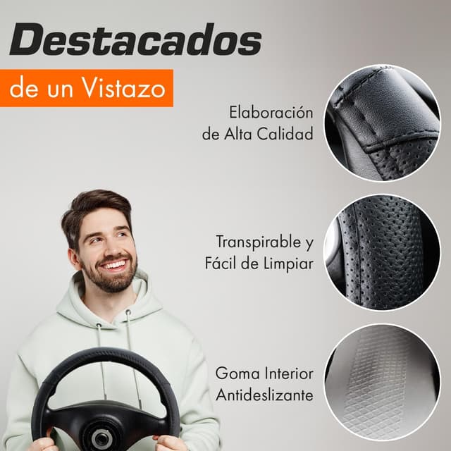 Thumbnail 2 de Upgrade4cars Funda Volante Forma D Universal 37‑38 cm