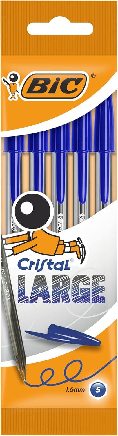Thumbnail 5 de BIC Cristal Large BolĂgrafos Punta Gruesa 1.6 mm 🖊️ Caja 50 Negros