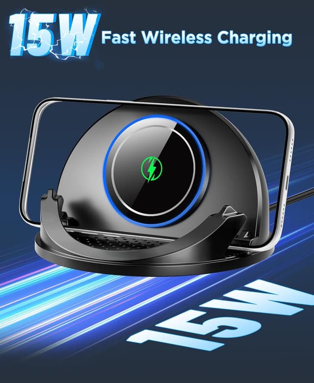 Detalle de Beeasy Wireless Car Charger Dashboard 15W (with Cooling Fan) Qi phone holder