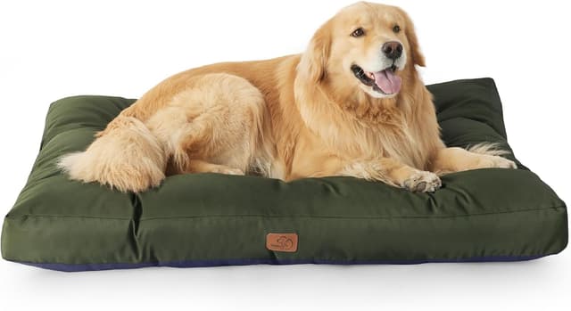 Detalle de Bedsure Washable Dog Bed Extra Large (111x89x9cm) – Oxford Fabric XL Crate Mattress in Green