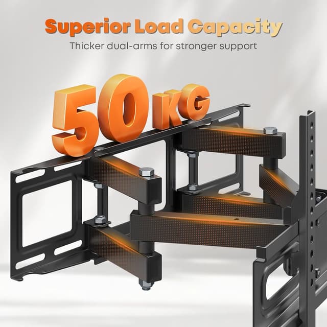 Detalle de TV Wandhalterung schwenkbar & neigbar (32–70 Zoll, bis 50 kg, VESA bis 400x400) mit Doppelarm-Design