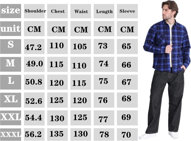 Detalle de Chemise à carreaux épaissie doublée chaude pour homme – col classique, manches longues et poche