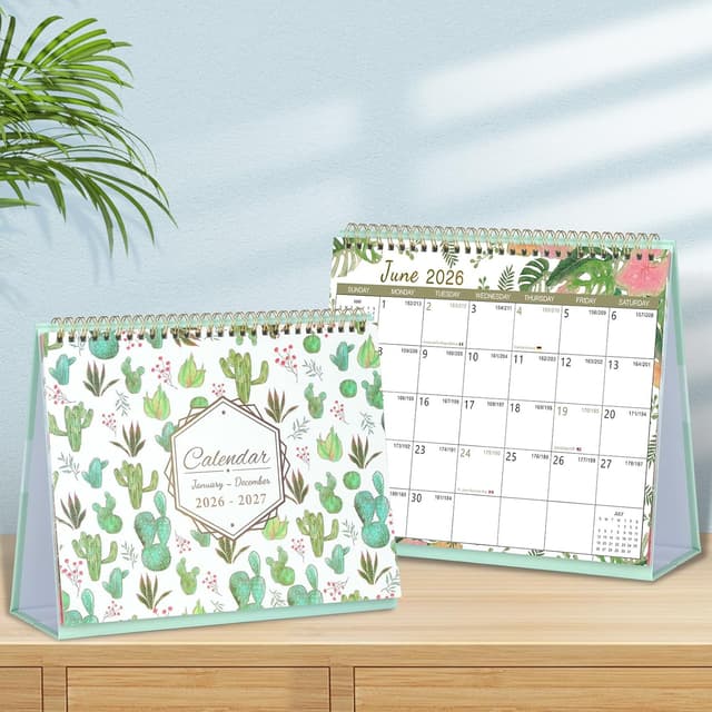 Thumbnail 6 de ZEEYUAN Desk Calendar 2026–2027 (Jan 2026–Dec 2027) with 24 Monthly Pages