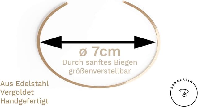 Detalle de BERGERLIN Armband mit Kleeblatt-Glücksbringer auf Edelstahlbasis, verstellbar und vergoldet