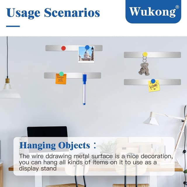 Thumbnail 6 de Wukong Magnettafel Memotafel 6er-Set (30×3 cm) selbstklebend mit 16 starken Magneten