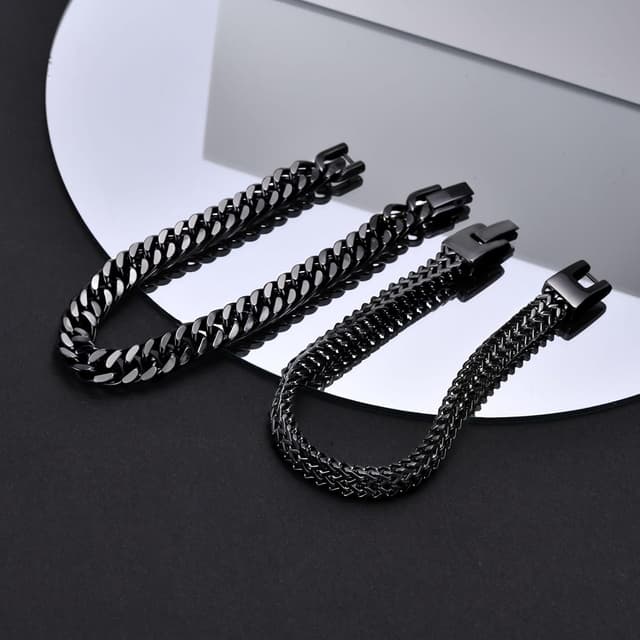 Thumbnail 5 de Herren Armband Edelstahl Panzerkette 8mm