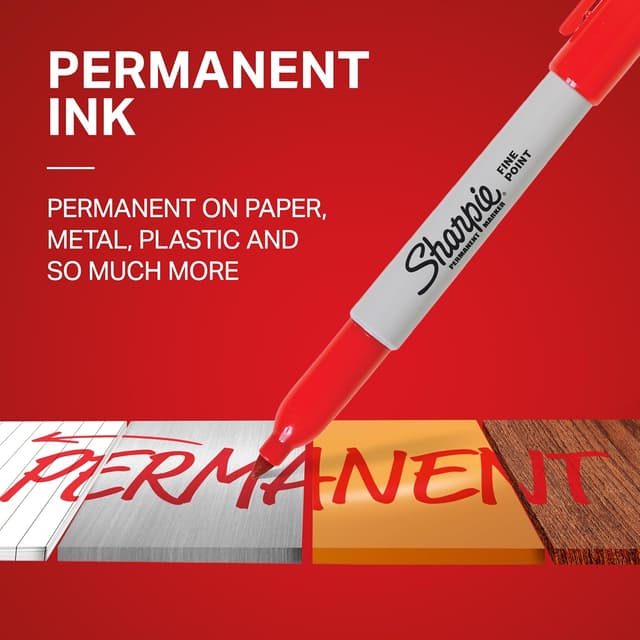 Detalle 2 de Sharpie Permanent Markers Red ink 12 pack