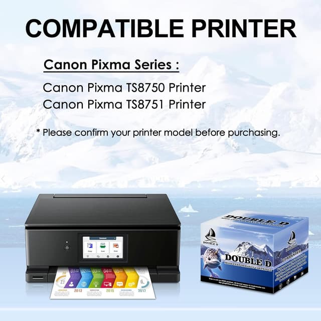 Detalle de DOUBLE D PGI-530 / CLI-531 530XXL 531XXL cartucce compatibili per Canon Pixma TS8750 e TS8751 (6-pack)