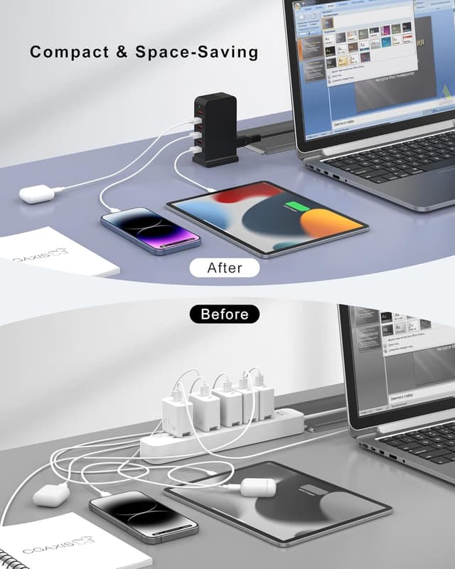 Detalle de Multi USB charger tower 50W, 6 ports