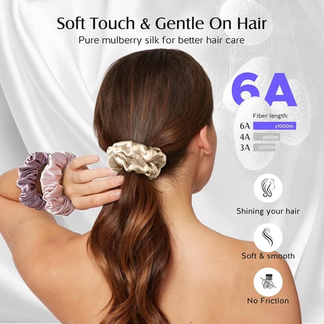 Detalle de Umisleep Silk scrunchies 22 Momme