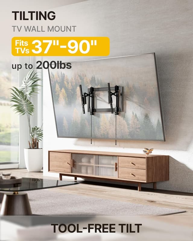 Thumbnail 1 de monTEK Heavy Duty Tilting TV Wall Mount 200 lb