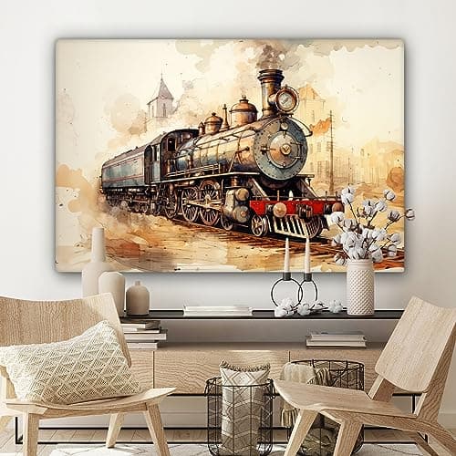 Thumbnail 4 de MuchoWow Tableau Murale Train 120x80 cm
