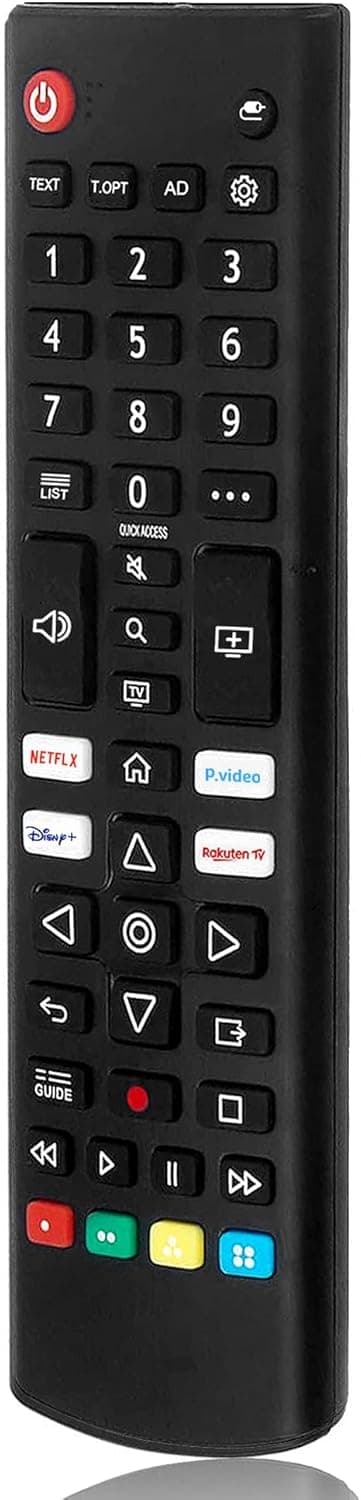Detalle de ZYK Ersatz für LG Smart TV Fernbedienung – universelle IR-Fernbedienung mit Schnellzugriffstasten (Netflix, Prime Video, Disney+, Rakuten TV)