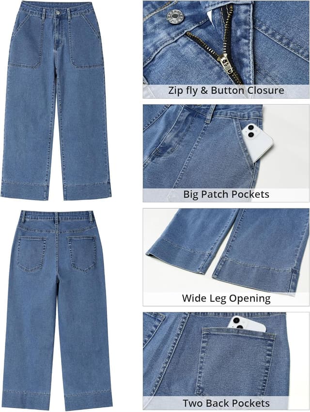 Thumbnail 5 de GRAPENT Capri Jeans High Waisted Wide Leg 1️⃣