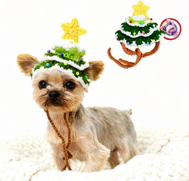Imagen de YorkieGogo Weihnachtsbaummütze für XXS Haustiere en OfertitasTOP